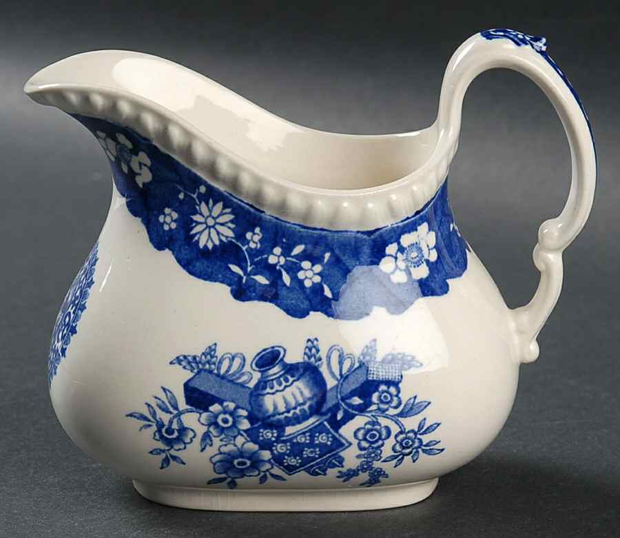 Trophies (Blue) Creamer by Spode-1