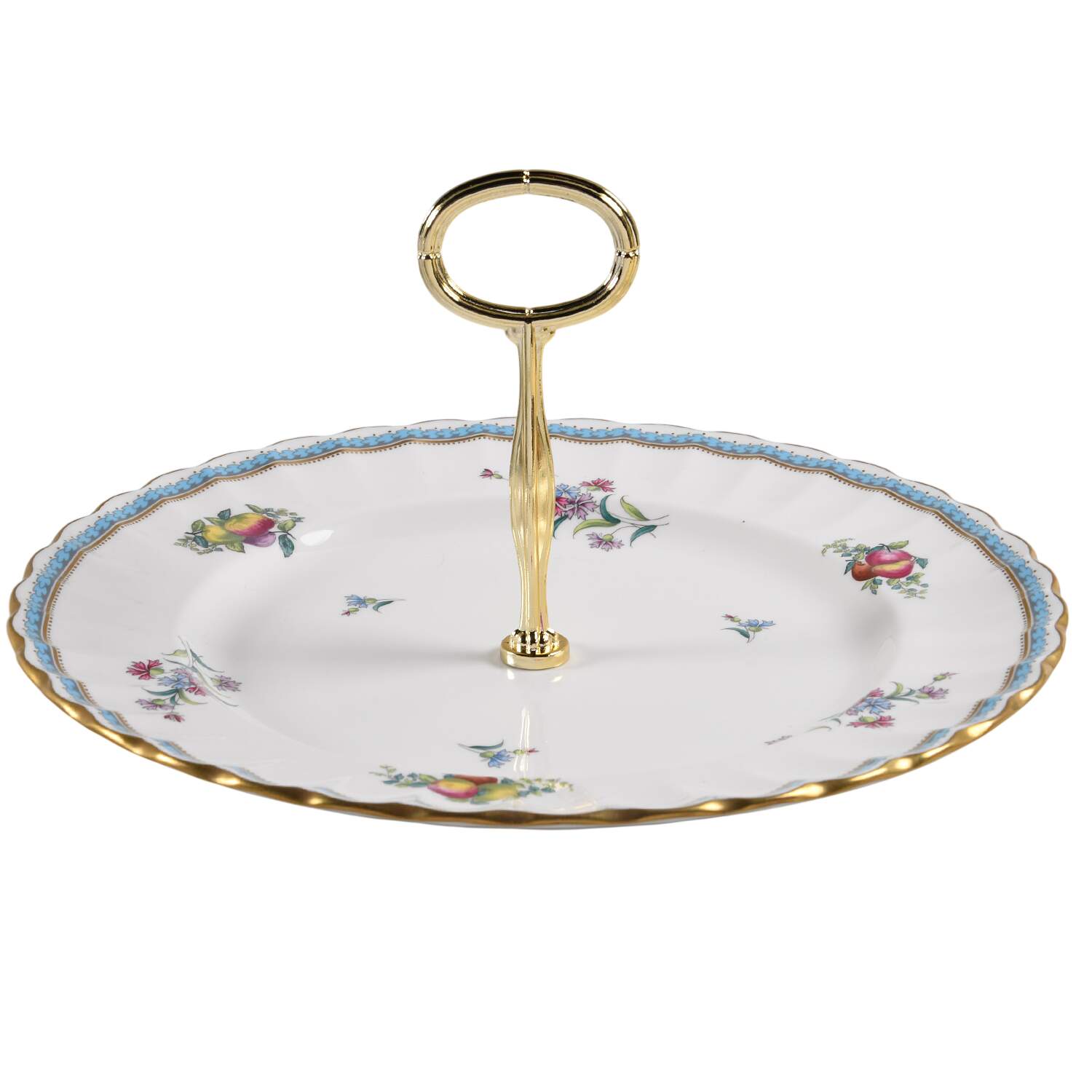 Trapnell Sprays  (ENGLAND) Round Serving Plate with Center Handle (Dp) Hc by Spode-1