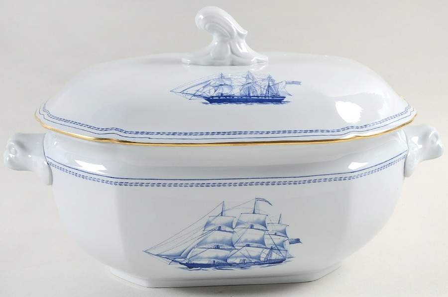 Trade Winds Blue Oval Tureen & Lid by Spode-1