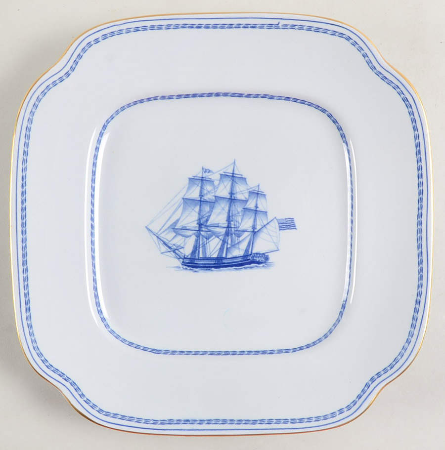 Trade Winds Blue Square Salad Plate by Spode-1
