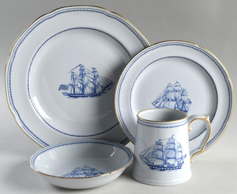Trade Winds Blue 4 Piece Place Setting by Spode-1