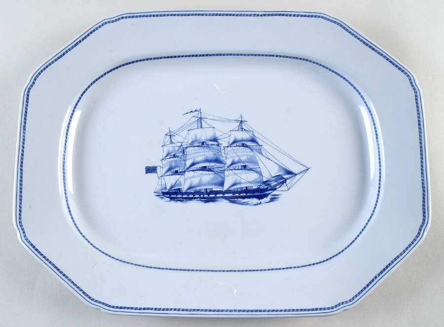 Trade Winds Blue 16" Oval Serving Platter by Spode-1