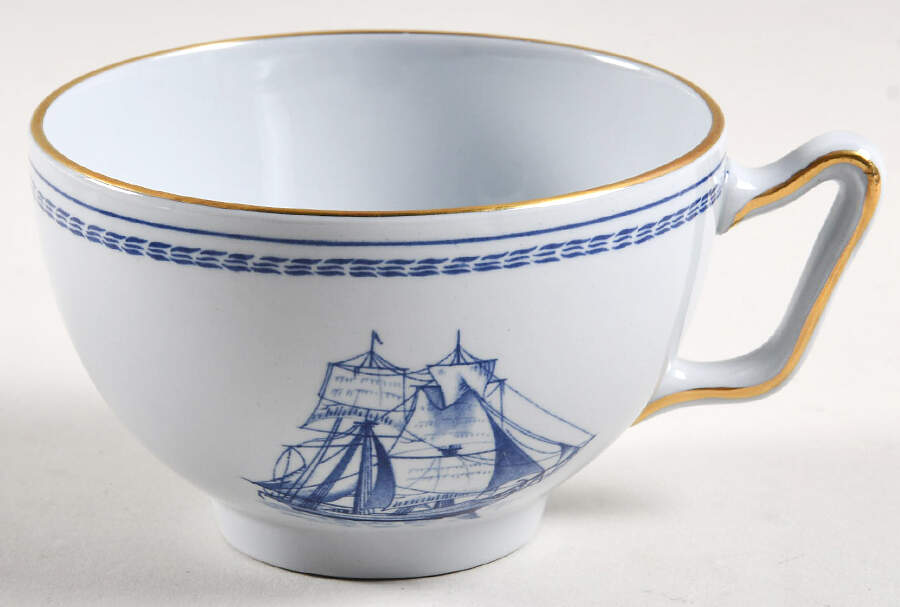 Trade Winds Blue Canton Shape Footed Cup by Spode-1