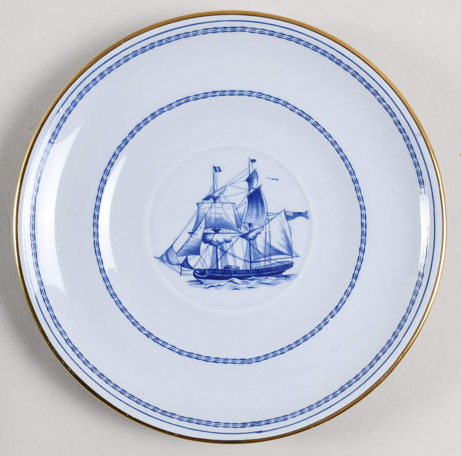 Trade Winds Blue Saucer for Cream Soup Bowl by Spode-1
