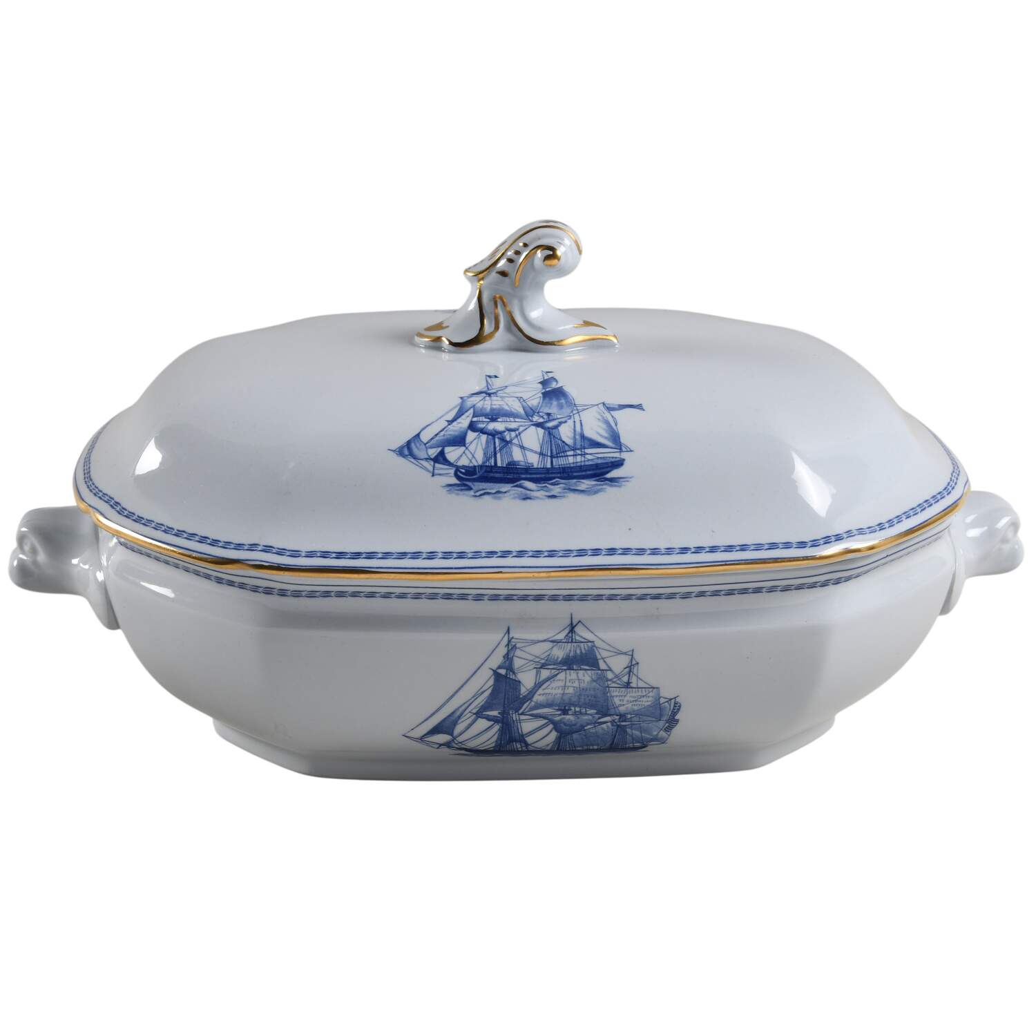 Trade Winds Blue Oval Covered Vegetable by Spode-1