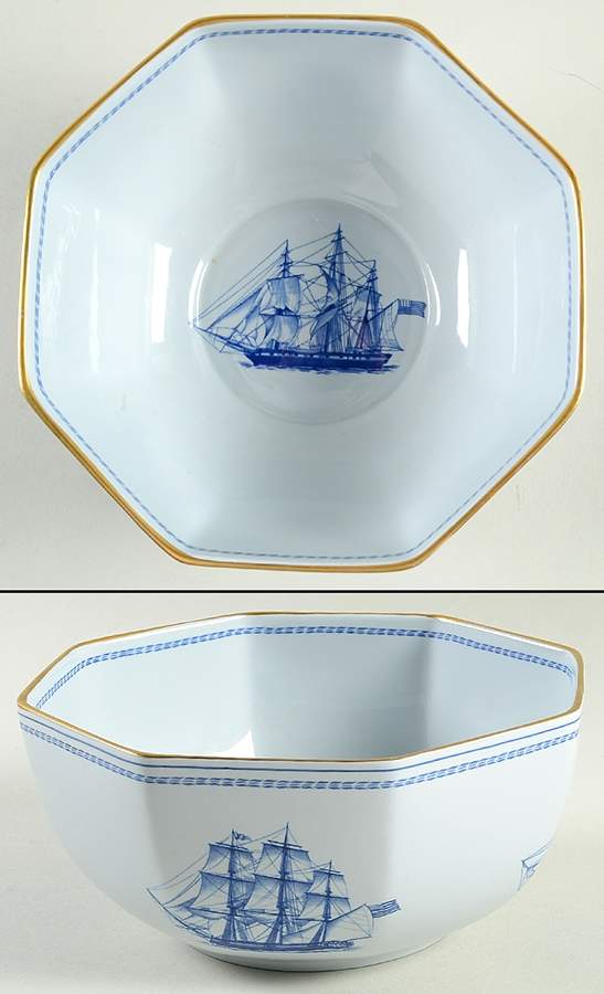 Trade Winds Blue 7" Octagonal Vegetable Bowl by Spode-1