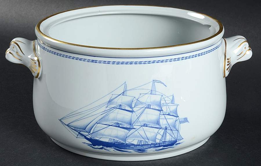 Trade Winds Blue 2 Qt Round Covered Casserole No Lid by Spode-1