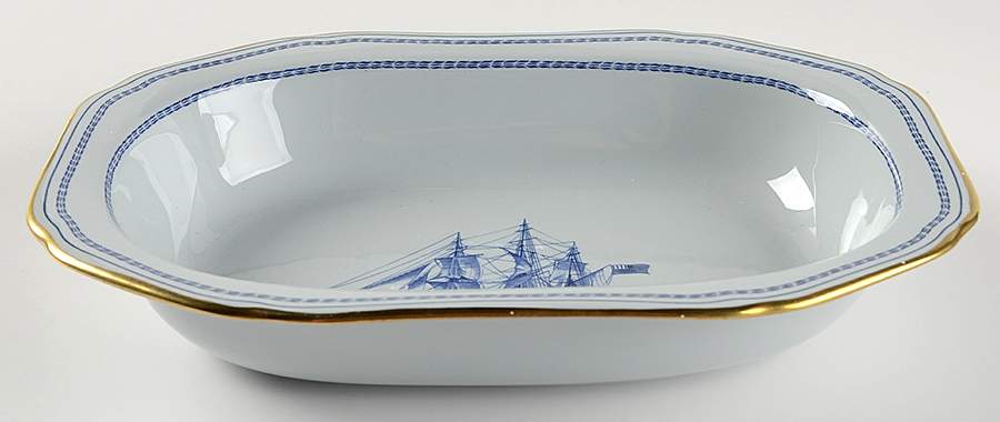 Trade Winds Blue 9" Oval Vegetable Bowl by Spode-1