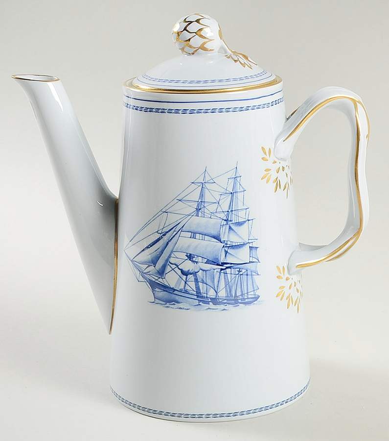 Trade Winds Blue Coffee Pot & Lid by Spode-1