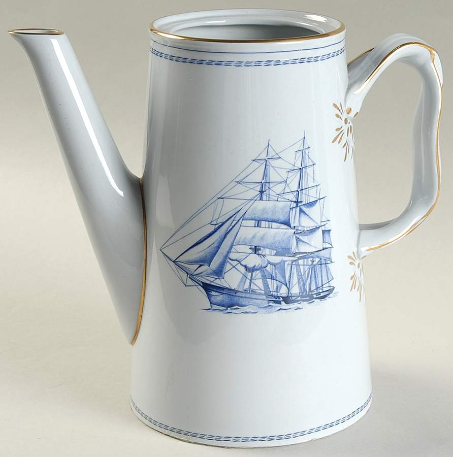 Trade Winds Blue Coffee Pot No Lid by Spode-1