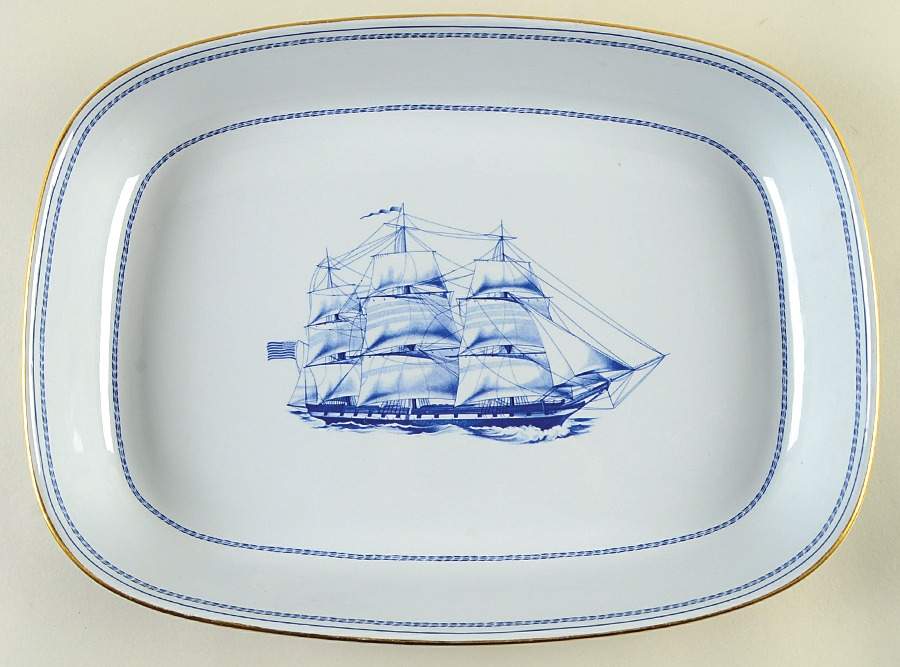 Trade Winds Blue 14" Rectangular Baker by Spode-1