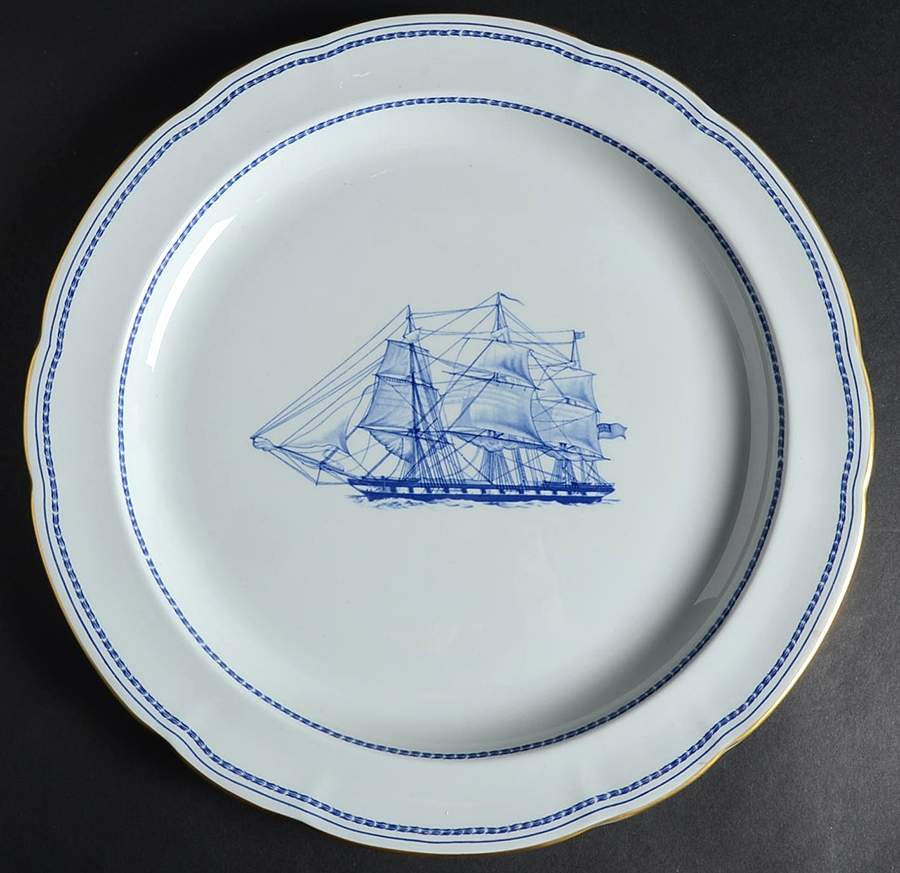 Trade Winds Blue 12" Chop Plate (Round Platter) by Spode-1