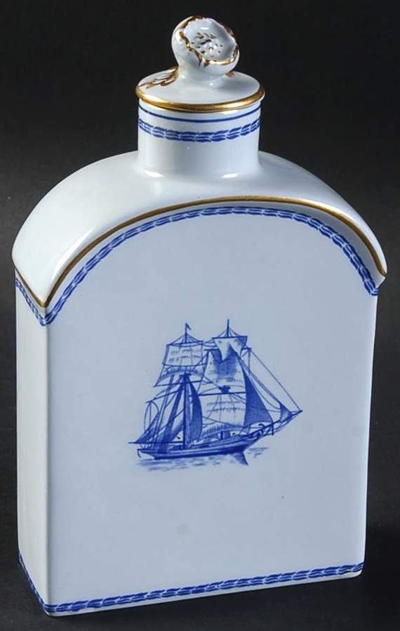 Trade Winds Blue Tea Caddy & Lid by Spode-1