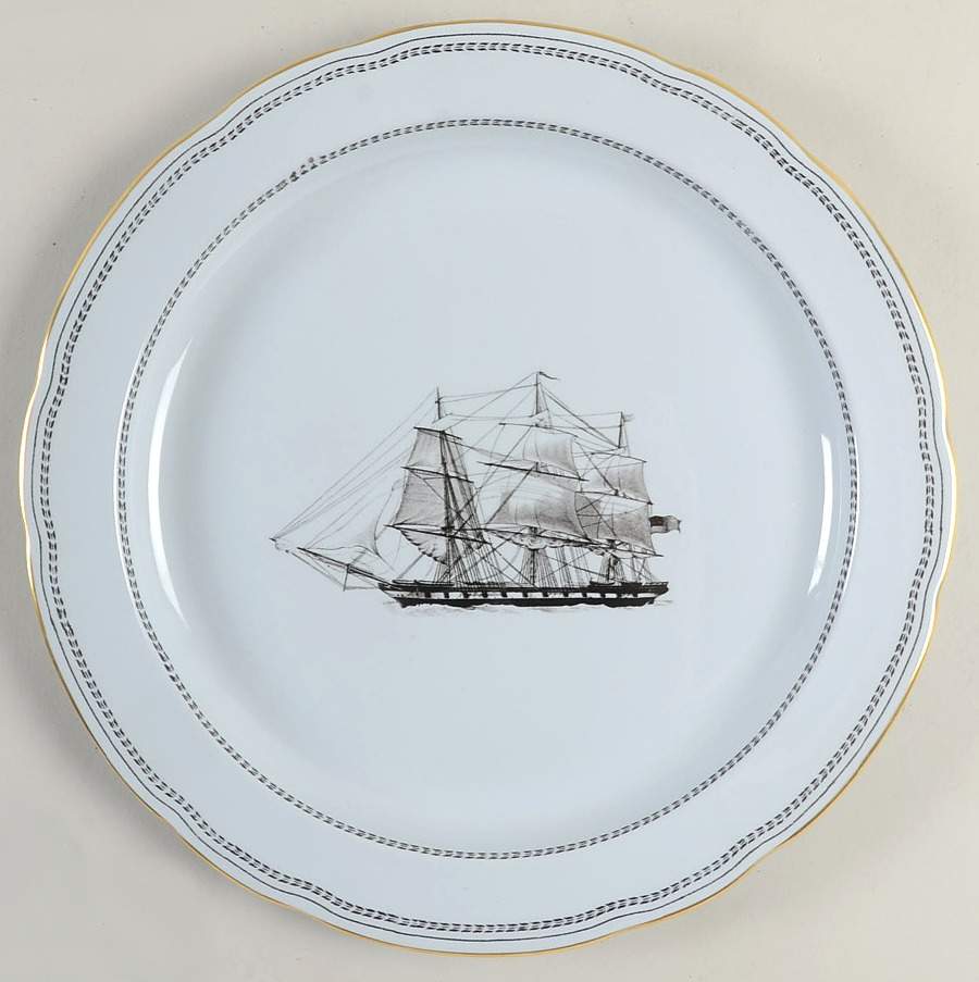 Trade Winds Black 12" Chop Plate (Round Platter) by Spode-1