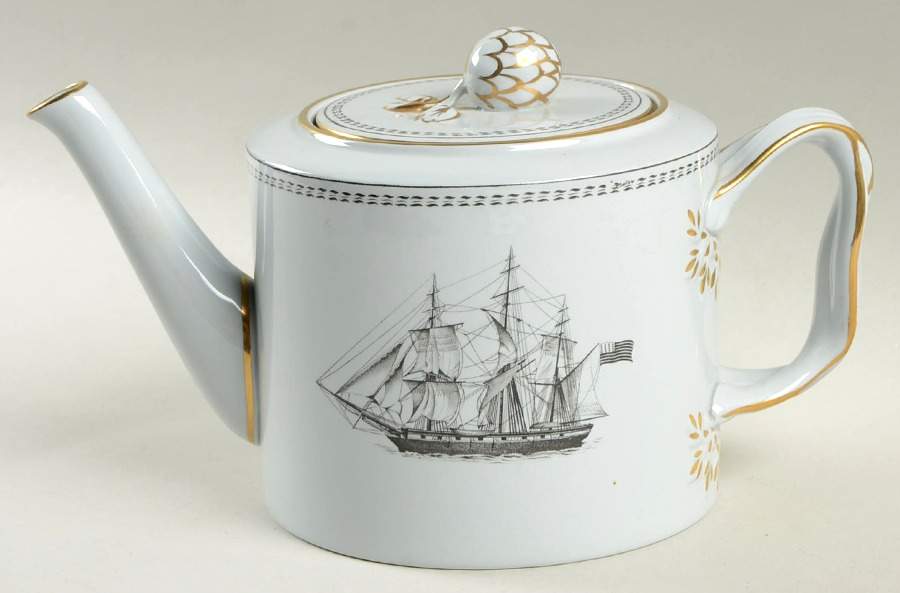 Trade Winds Black Teapot & Lid by Spode-1