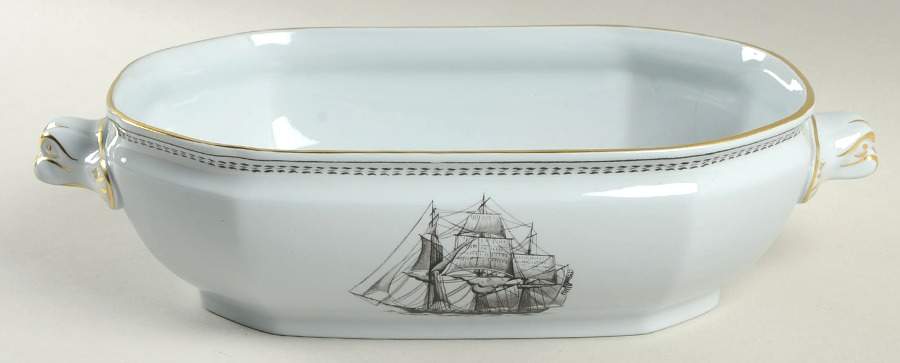 Trade Winds Black Oval Vegetable No Lid by Spode-1