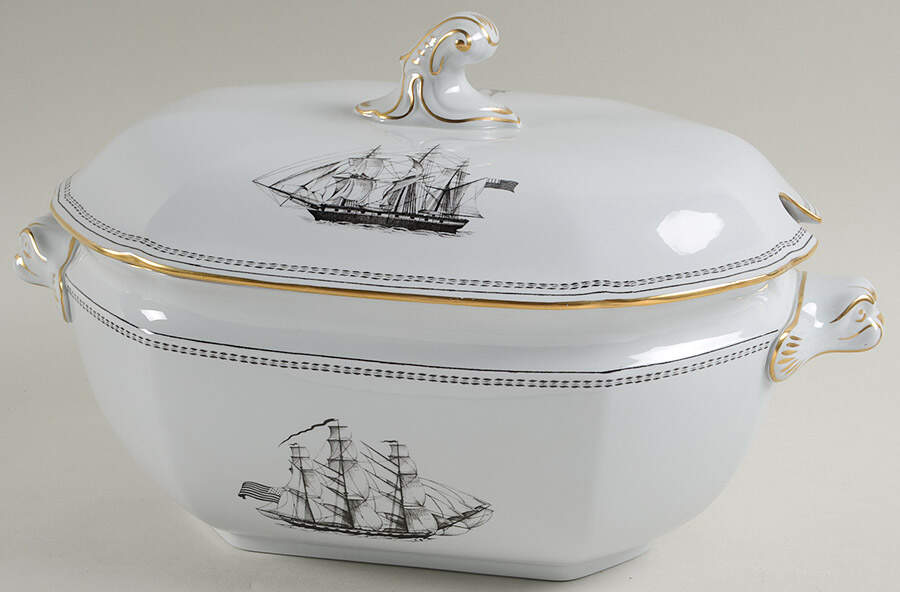 Trade Winds Black Tureen &  Lid by Spode-1