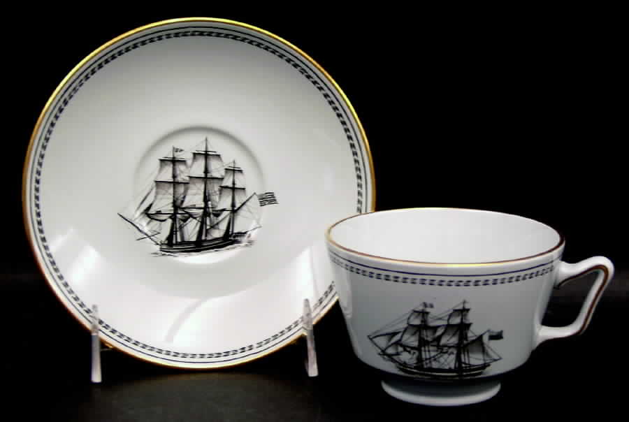 Trade Winds Black London Shape Oversized Cup & Saucer Set by Spode-1