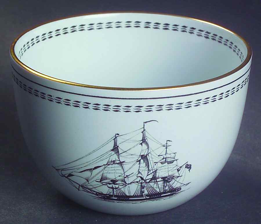 Trade Winds Black Open Sugar Bowl by Spode-1
