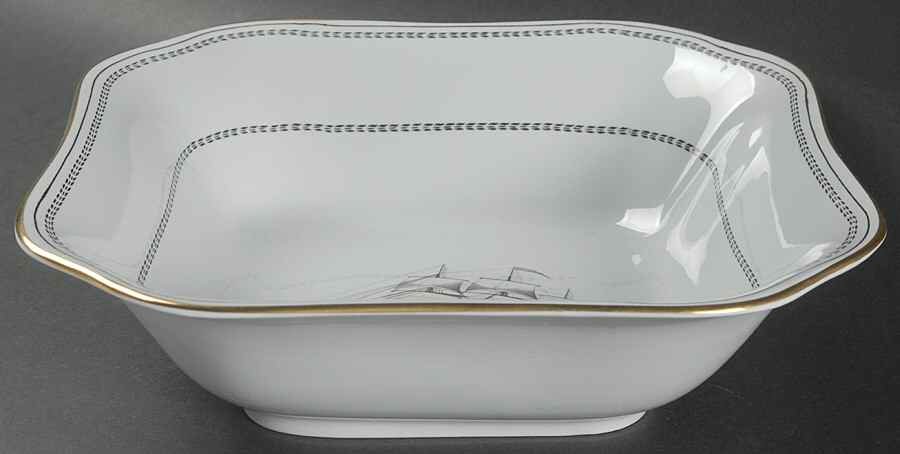 Trade Winds Black 9" Square Vegetable Bowl by Spode-1
