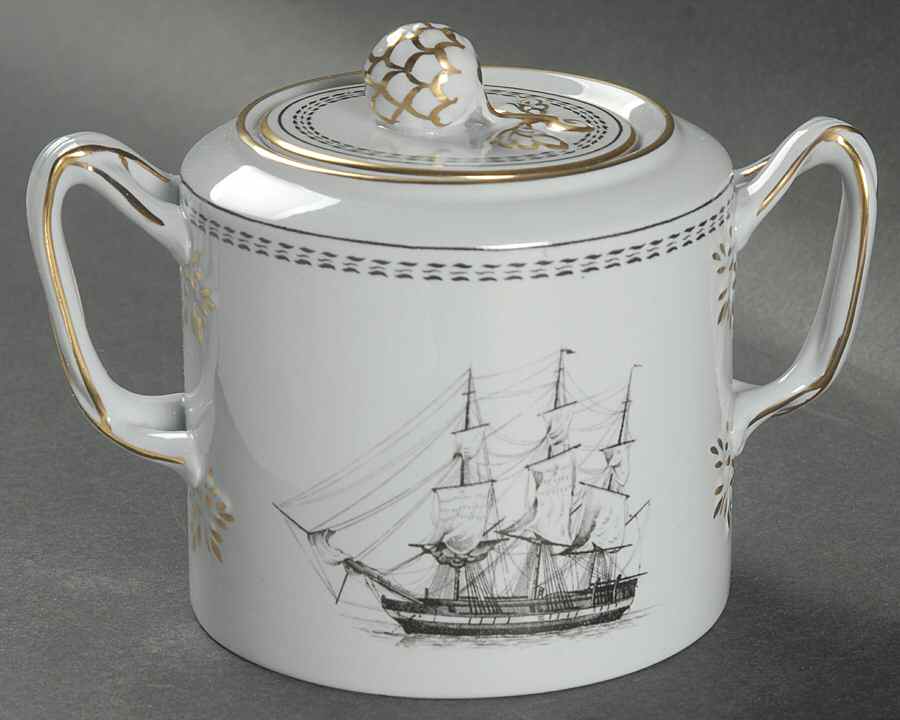 Trade Winds Black Sugar Bowl & Lid by Spode-1