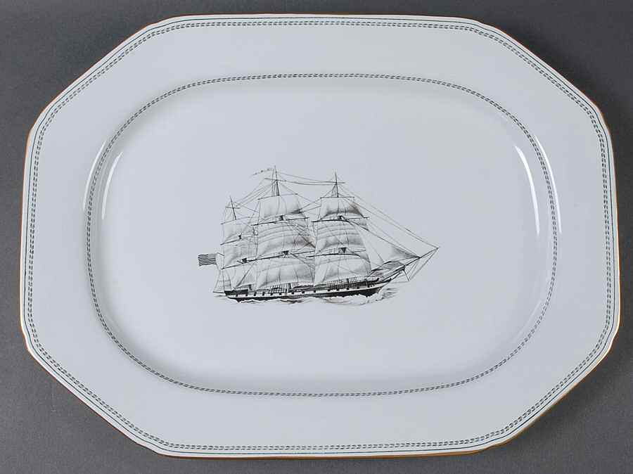Trade Winds Black 16" Oval Serving Platter by Spode-1