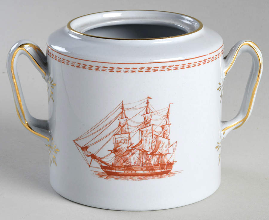 Trade Winds Red (Gold Trim) Sugar Bowl No Lid by Spode-1
