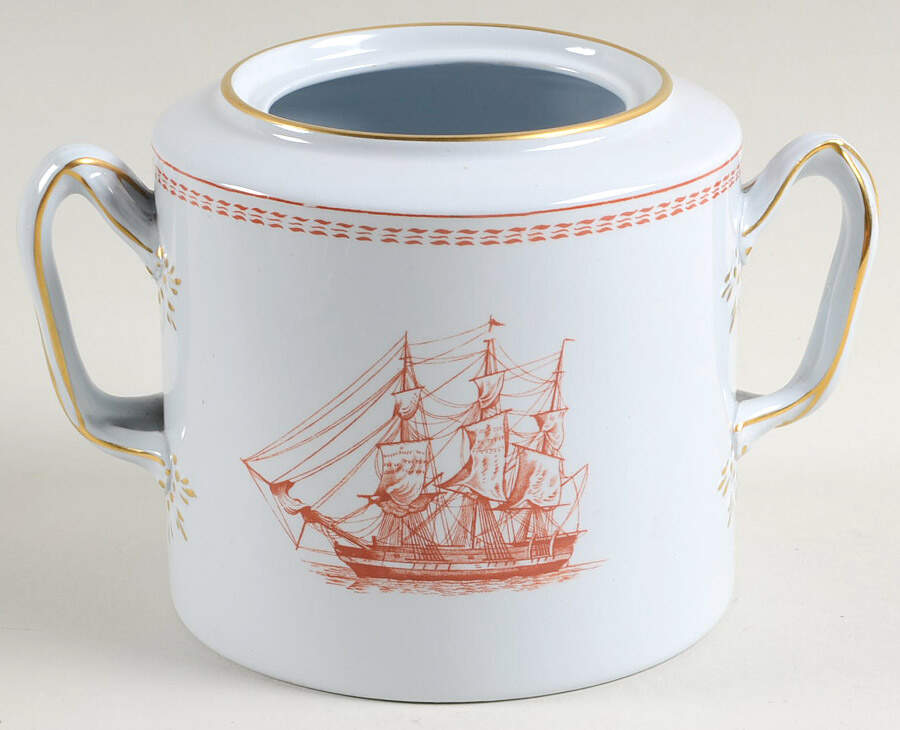 Trade Winds Red (Gold Trim) Sugar Bowl No Lid by Spode-1