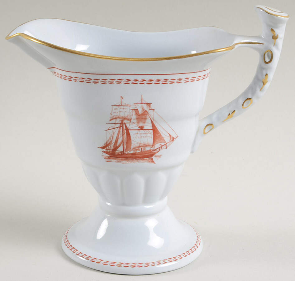 Trade Winds Red (Gold Trim) Creamer by Spode-1