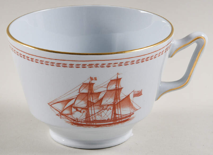 Trade Winds Red (Gold Trim) London Shape Oversized Cup by Spode-1