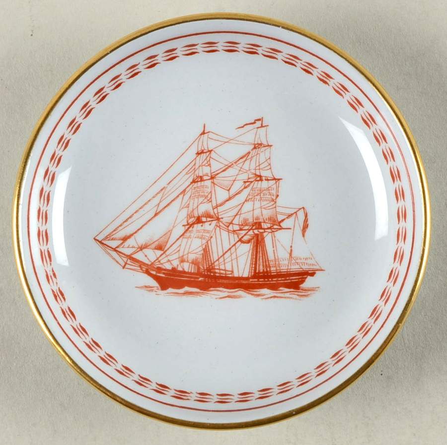 Trade Winds Red (Gold Trim) Butter Pat by Spode-1