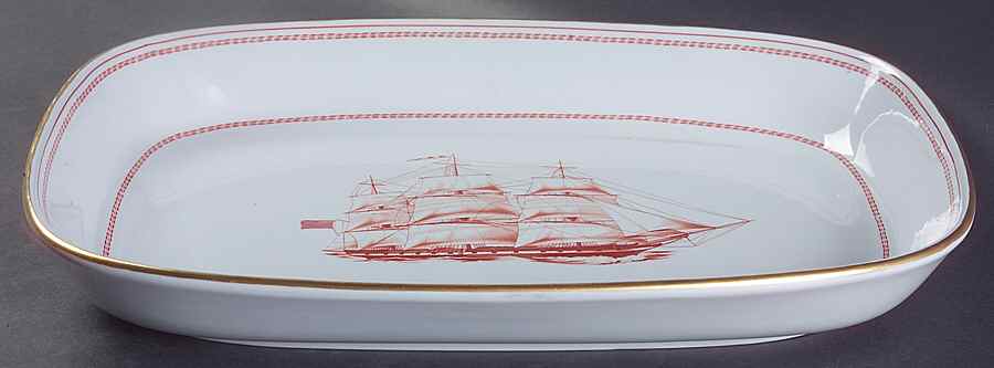 Trade Winds Red (Gold Trim) Oven-to-Table Roaster by Spode-1