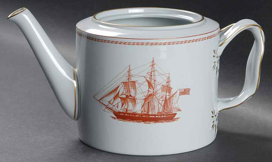 Trade Winds Red (Gold Trim) Teapot No Lid by Spode-1