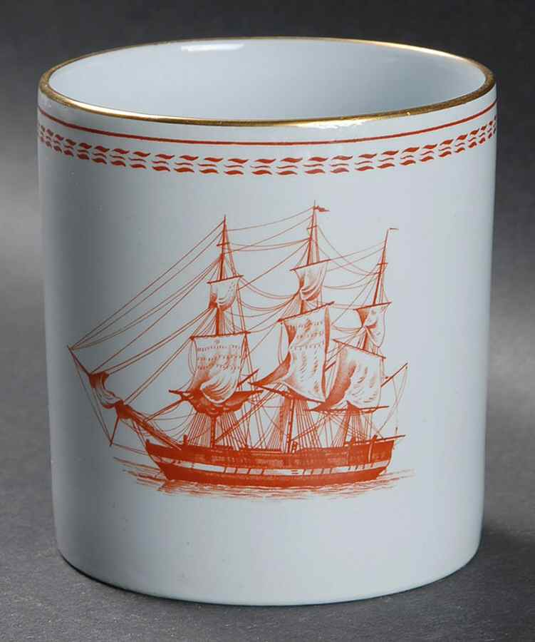 Trade Winds Red (Gold Trim) Jam/Jelly No Lid by Spode-1