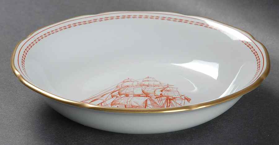 Trade Winds Red (Gold Trim) Coupe Cereal Bowl by Spode-1