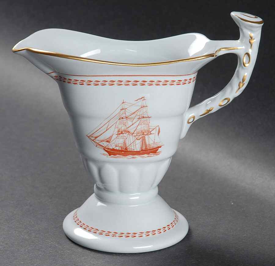 Trade Winds Red (Gold Trim) Creamer by Spode-1