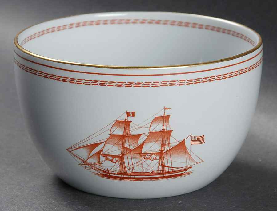 Trade Winds Red (Gold Trim) Open Rice/Sugar Bowl by Spode-1