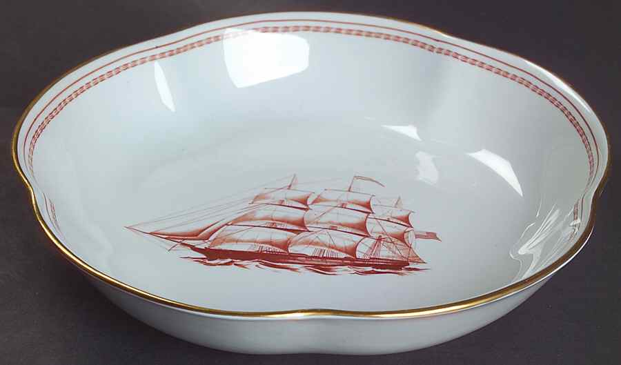 Trade Winds Red (Gold Trim) Tunis Dish by Spode-1