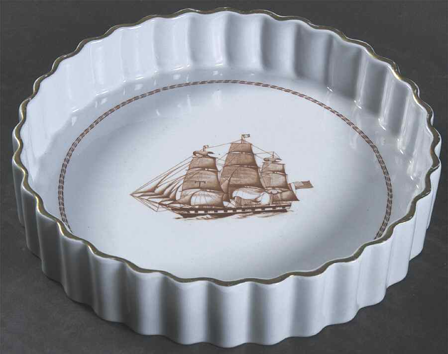 Trade Winds Red (Gold Trim) 7" Quiche by Spode-1