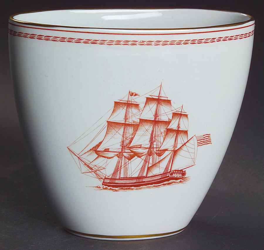 Trade Winds Red (Gold Trim) Oval Vase by Spode-1