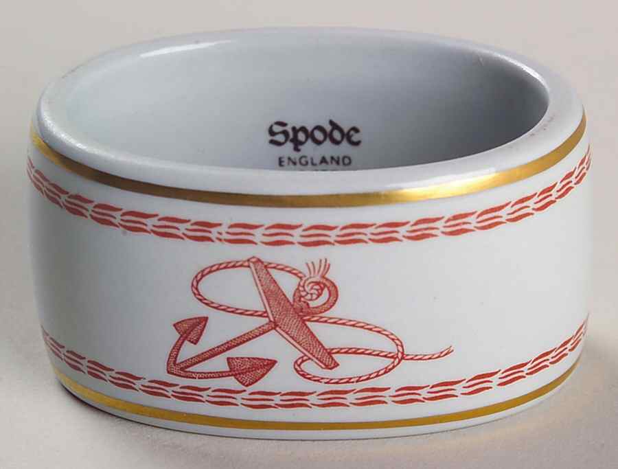 Trade Winds Red (Gold Trim) Napkin Ring by Spode-1