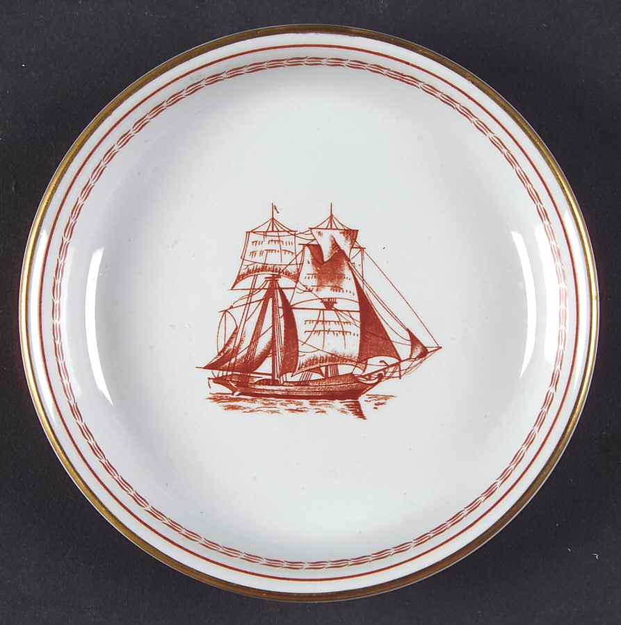Trade Winds Red (Gold Trim) Coaster by Spode-1