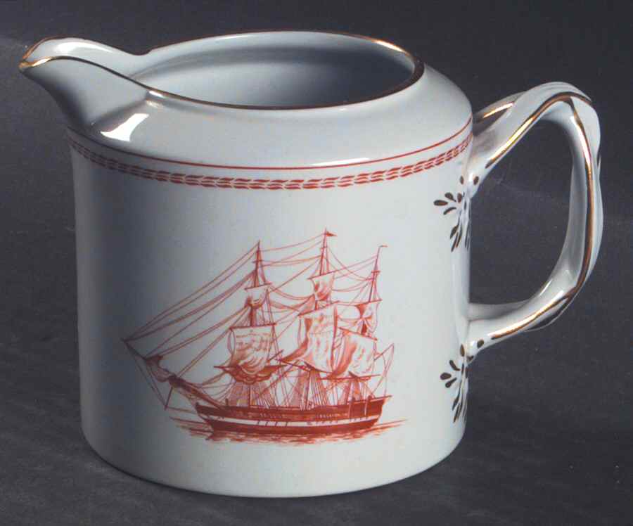 Trade Winds Red (Gold Trim) Creamer by Spode-1