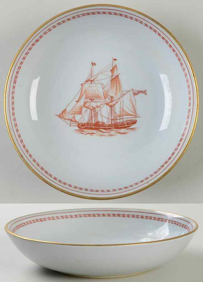 Trade Winds Red (Gold Trim) Saucer for Canton Shape Footed Cup by Spode-1