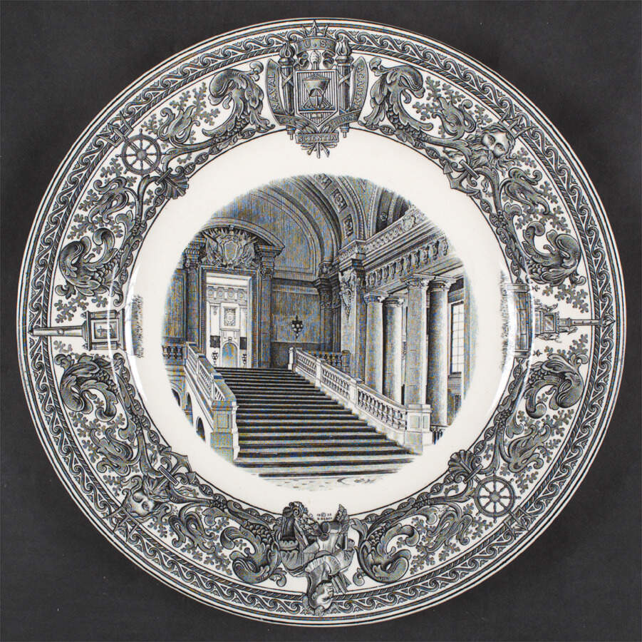 United States Naval Academy Black Dinner Plate by Spode-1