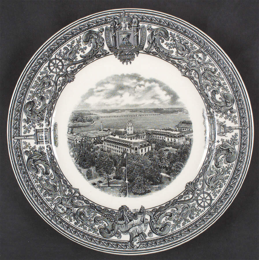 United States Naval Academy Black Dinner Plate by Spode-1