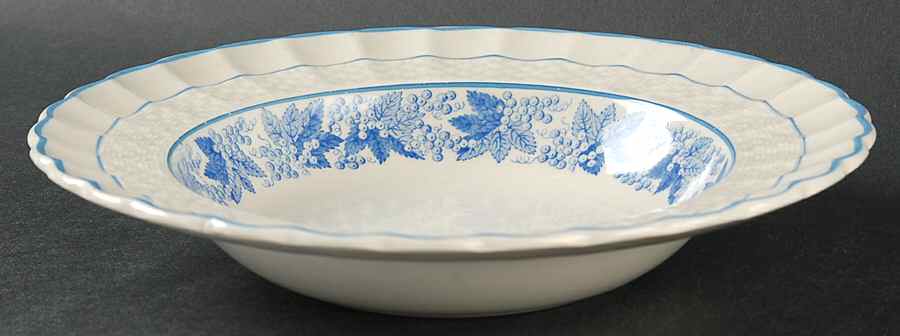Valencia Blue On White Rim Soup Bowl by Spode-1