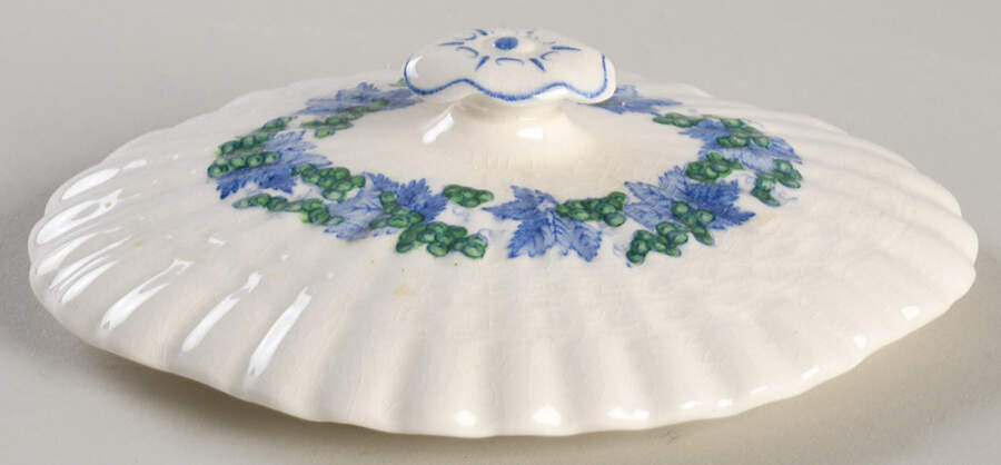 Valencia Blue Green (White Background) Lid for Sugar Bowl by Spode-1