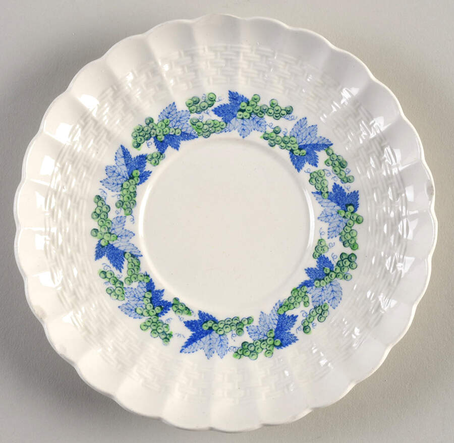 Valencia Blue Green (White Background) Saucer by Spode-1