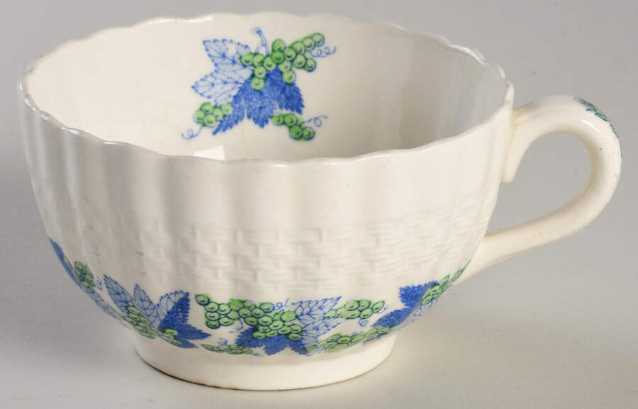 Valencia Blue Green (White Background) Flat Cup by Spode-1
